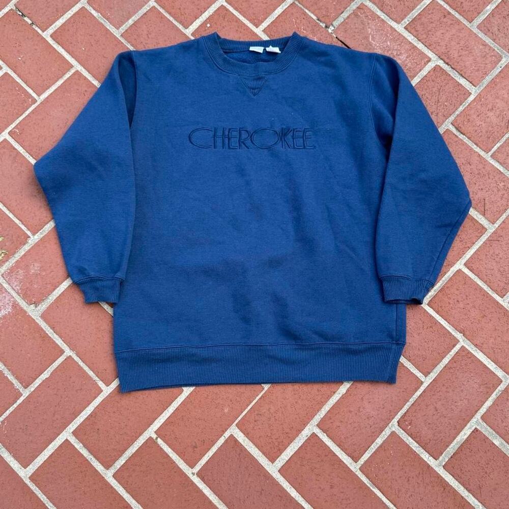 Vintage cherokee navy embroidered crewneck